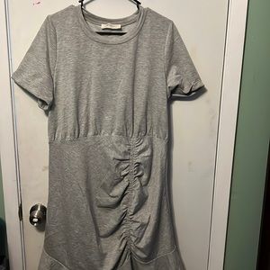 Gray fitted cotton dress with fun details